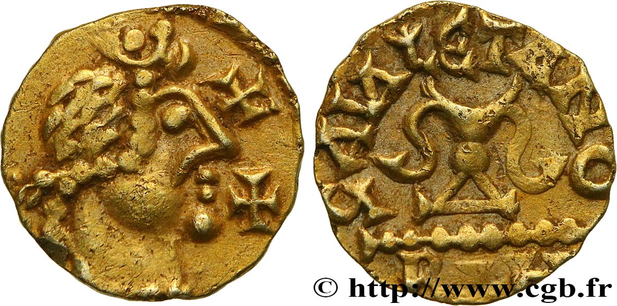 MEROVINGIAN COINAGE - BANASSAC (BANNACIACO) - Lozere Triens aux deux croix AU