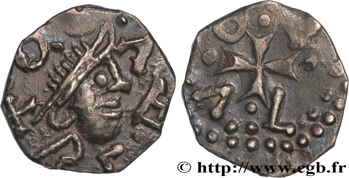 MEROVINGIAN COINS Denier AU/XF