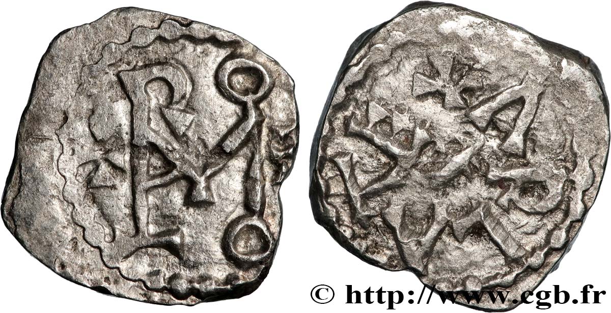 MONEDAS DE LOS MEROVINGIOS - ALES (ARELATUM) Denier de Mauronte MBC/BC