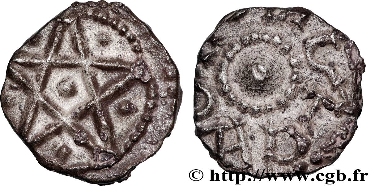 MEROVINGIAN COINS - TOURAINE - Unspecified MINT Denier au pentalpha, au double grènetis AU