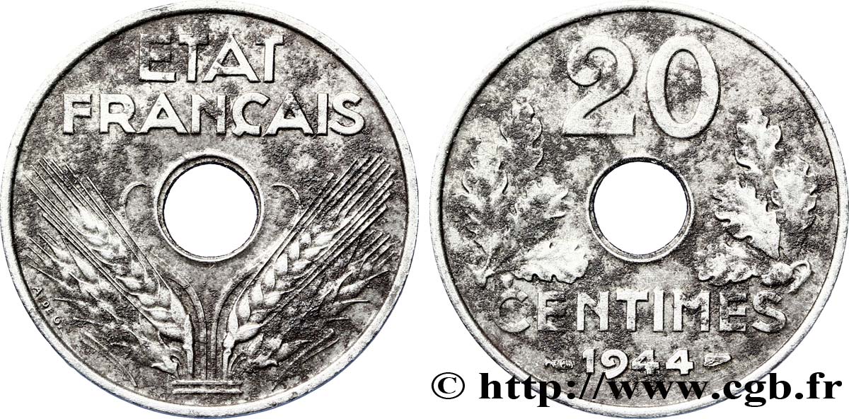 20 centimes fer 1944  F.154/3 TB20 