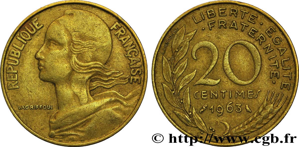 20 centimes Marianne 1963 Paris F.156/3 BC35 