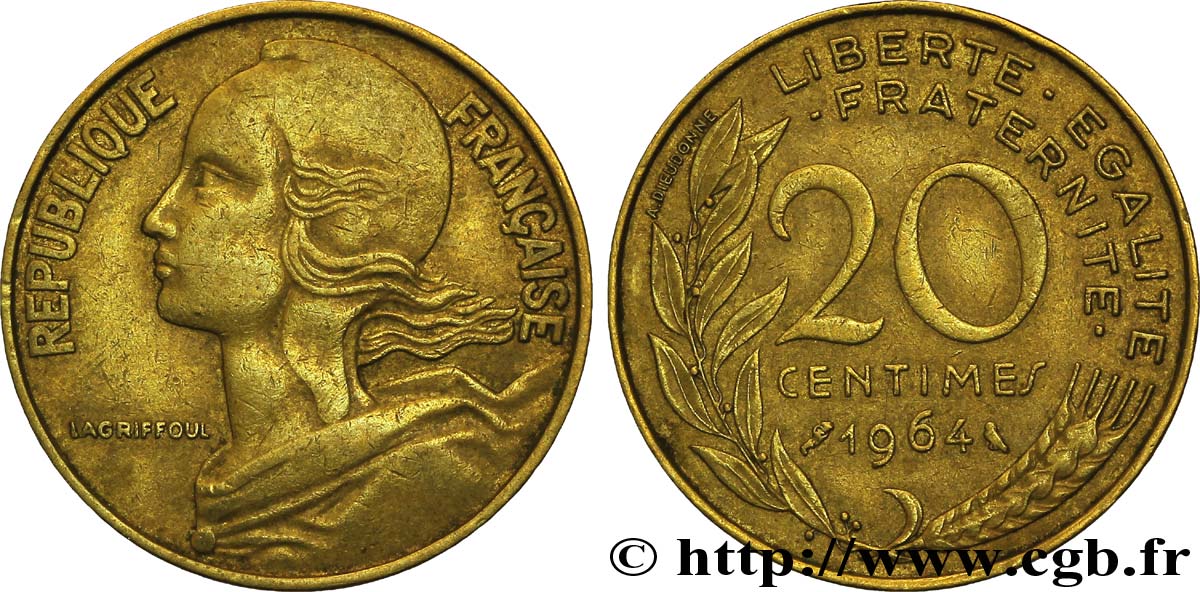 20 centimes Marianne 1964 Paris F.156/4 BC35 