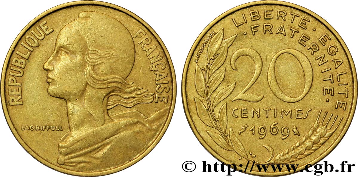 20 centimes Marianne 1969 Paris F.156/9 BC35 