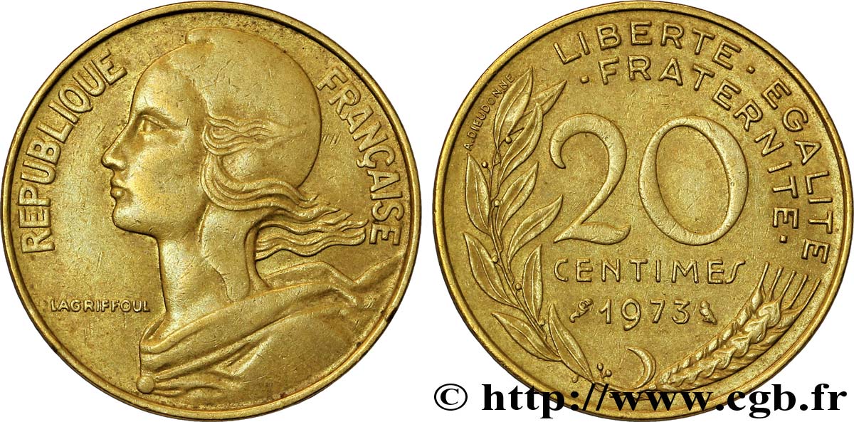 20 centimes Marianne 1973 Pessac F.156/13 BB48 