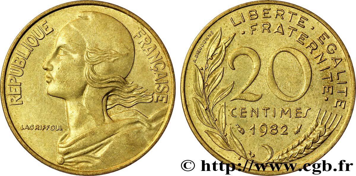 20 centimes Marianne 1982 Pessac F.156/22 EBC55 