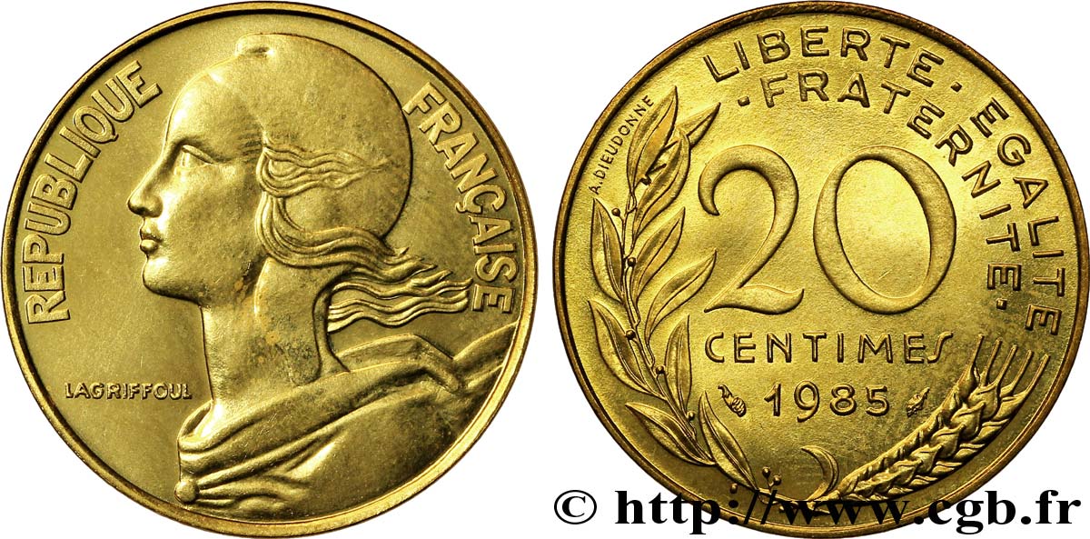 20 centimes Marianne 1985 Pessac F.156/25 MS63 