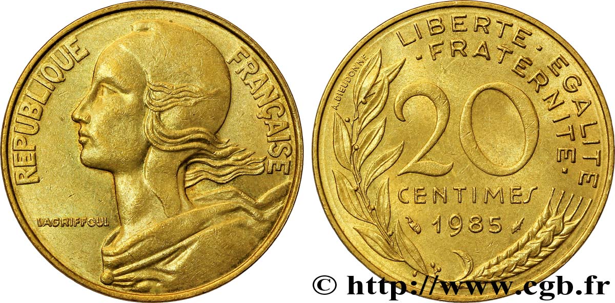 20 centimes Marianne 1985 Pessac F.156/25 AU58 