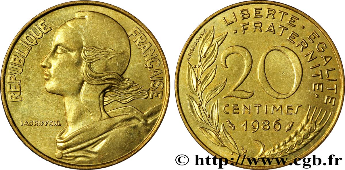 20 centimes Marianne 1986 Pessac F.156/26 TTB48 