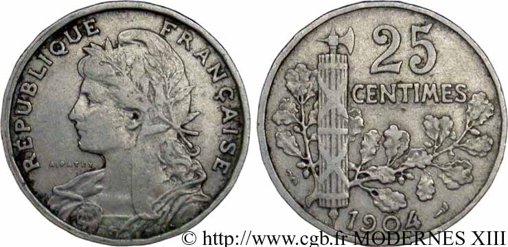 25 centimes Patey, 2e type 1904 Paris F.169/2 TB20 