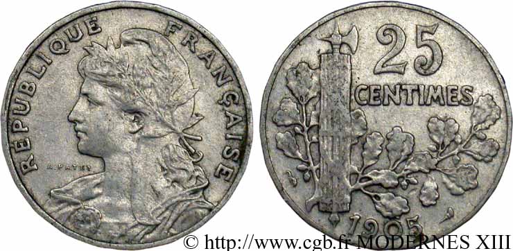 25 centimes Patey, 2e type 1905 Paris F.169/3 MBC40 