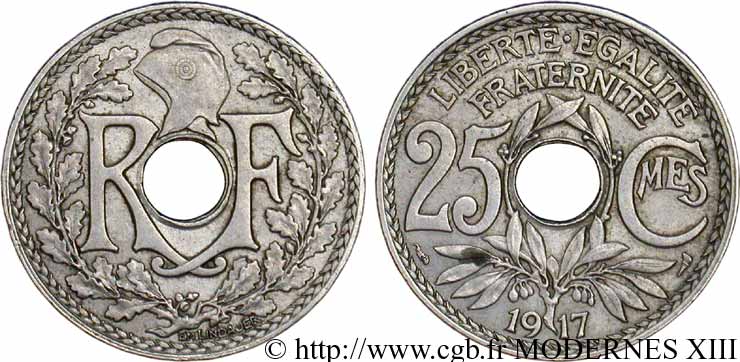 25 centimes Lindauer 1917  F.171/1 TTB54 