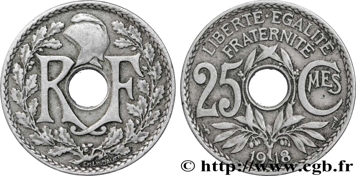25 centimes Lindauer 1918  F.171/2 S35 