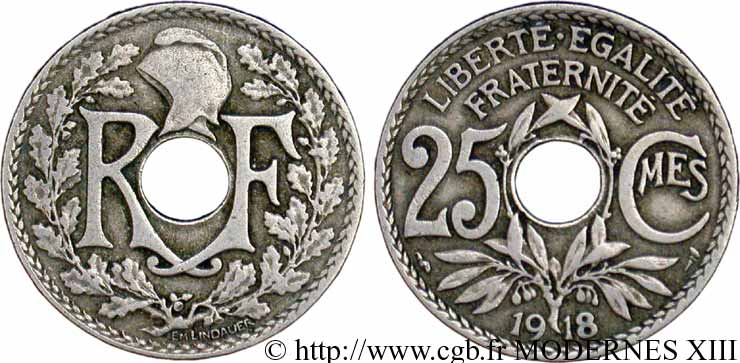 25 centimes Lindauer 1918  F.171/2 TB20 