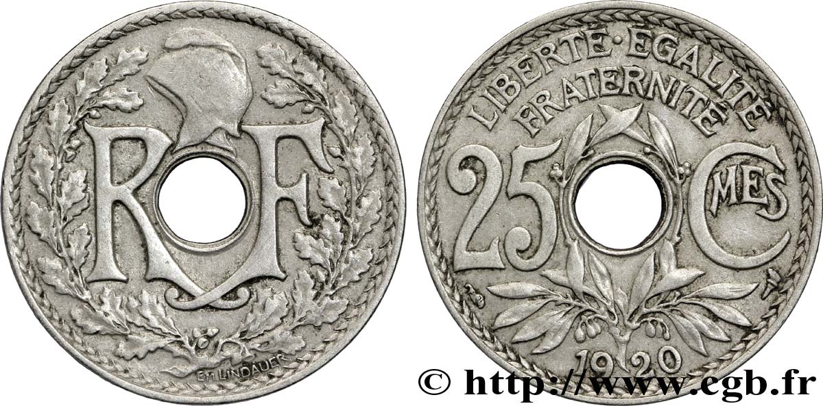25 centimes Lindauer 1920  F.171/4 SS40 