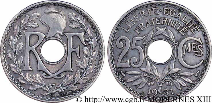 25 centimes Lindauer 1931  F.171/15 VF35 