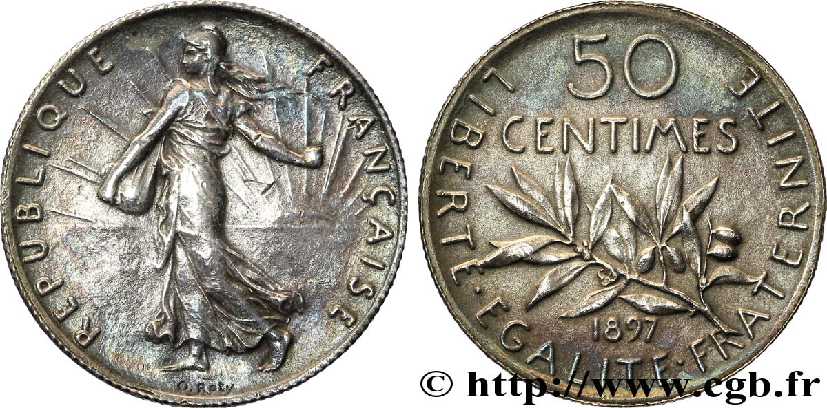 50 centimes Semeuse 1897 Paris F.190/1 MBC40 