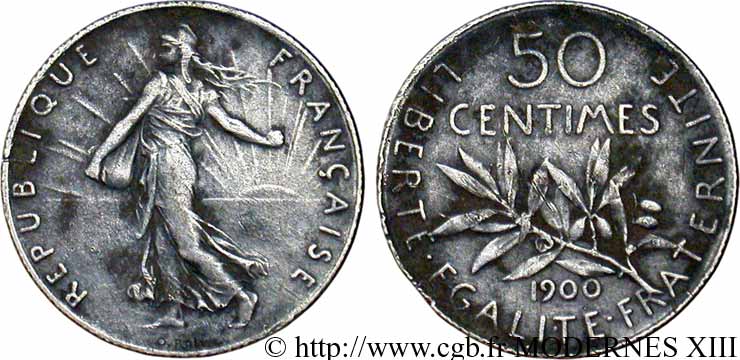 50 centimes Semeuse 1900 Paris F.190/6 TTB40 
