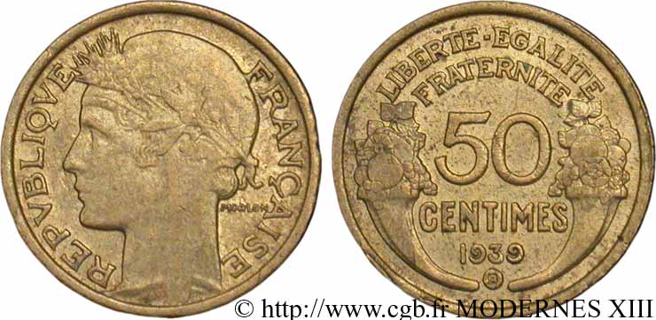 50 centimes Morlon 1939 Bruxelles F.192/16 AU54 