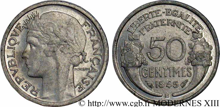 50 centimes Morlon, légère 1945 Castelsarrasin F.194/7 AU55 