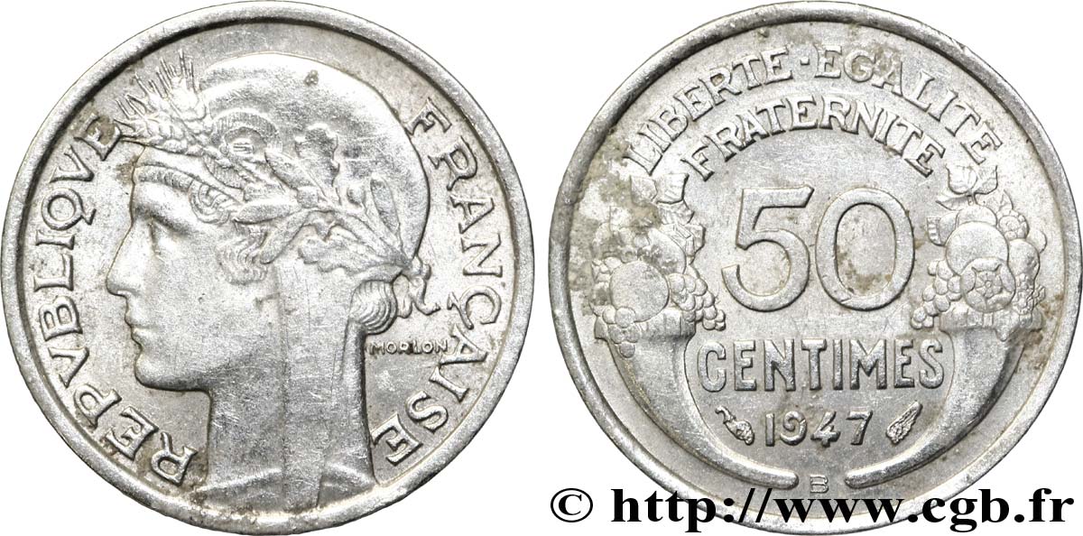 50 centimes Morlon, légère 1947 Beaumont-le-Roger F.194/11 TTB48 