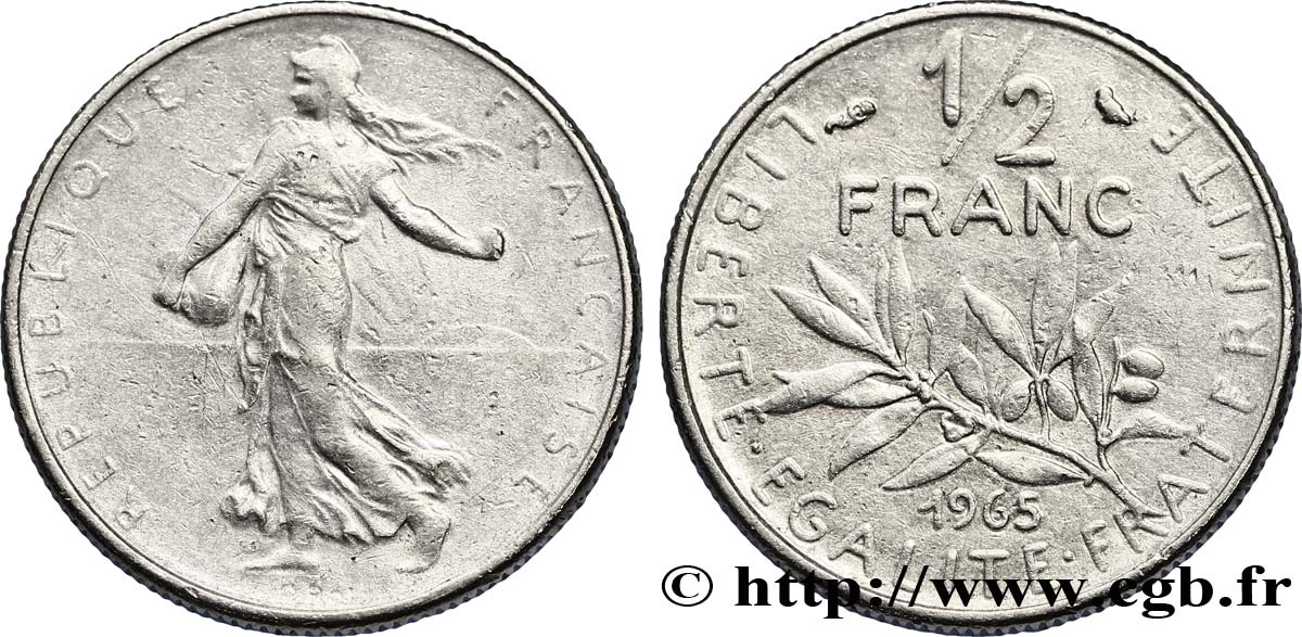 1/2 franc Semeuse 1965 Paris F.198/3 MBC40 