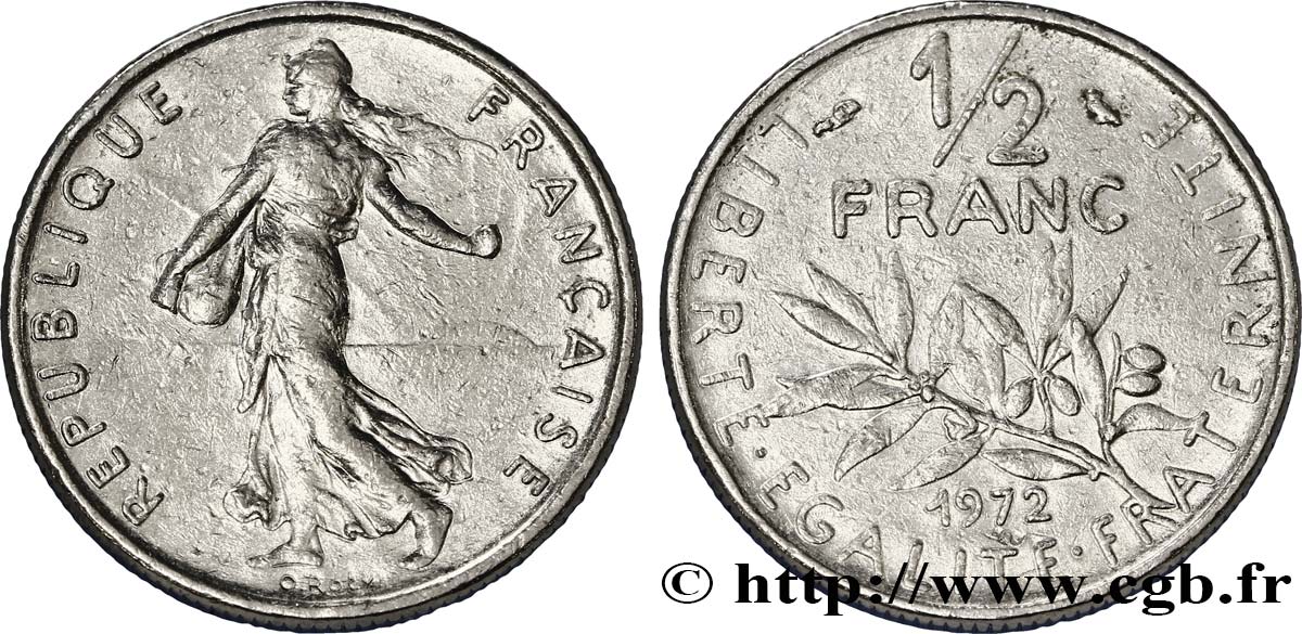1/2 franc Semeuse 1972 Paris F.198/11 MBC40 