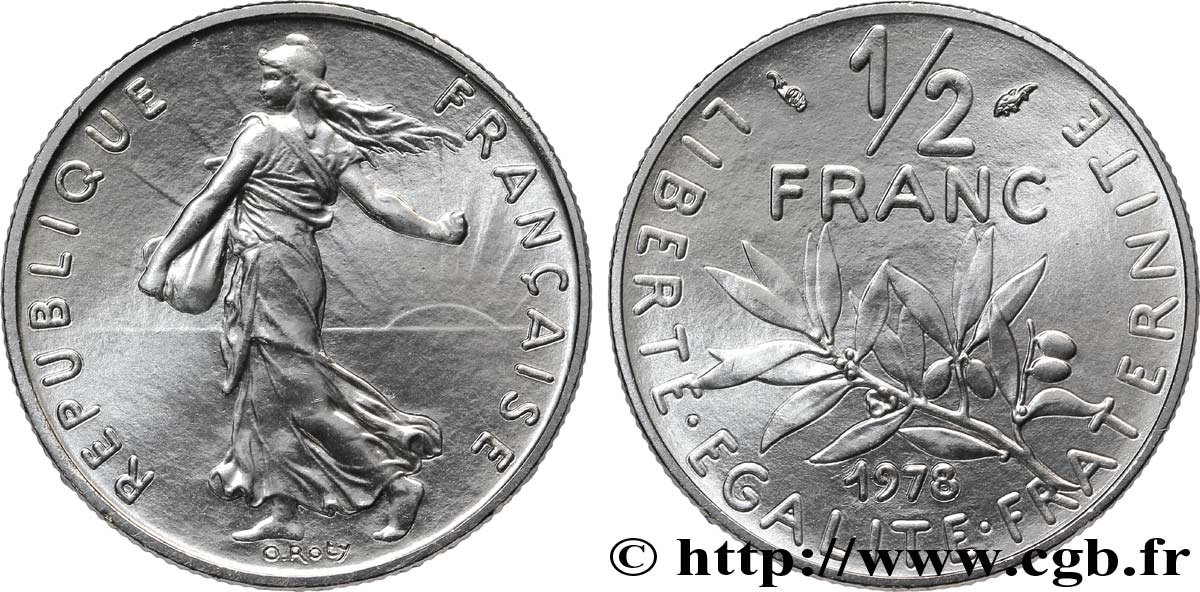 1/2 franc Semeuse 1978 Pessac F.198/17 MS68 