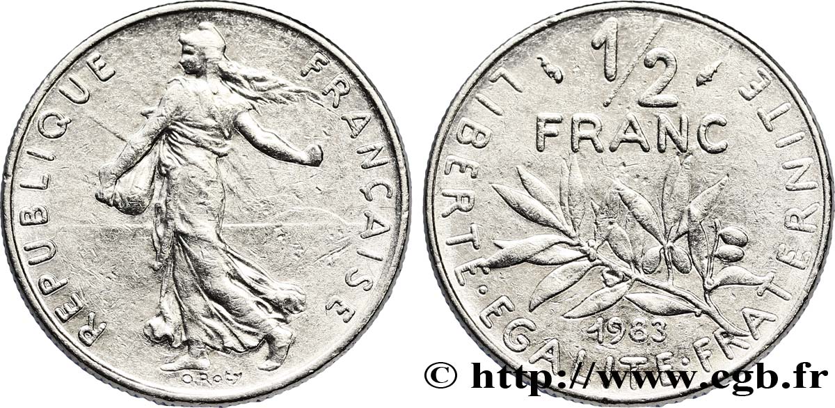 1/2 franc Semeuse 1983 Pessac F.198/22 XF48 