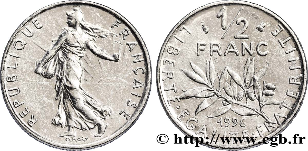1/2 franc Semeuse 1996 Pessac F.198/39 AU58 