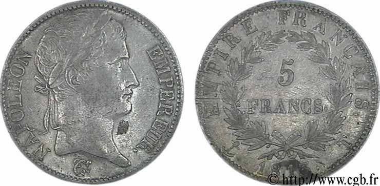 5 francs Napoléon Empereur, Empire français 1813 Nantes F.307/72 TTB52 