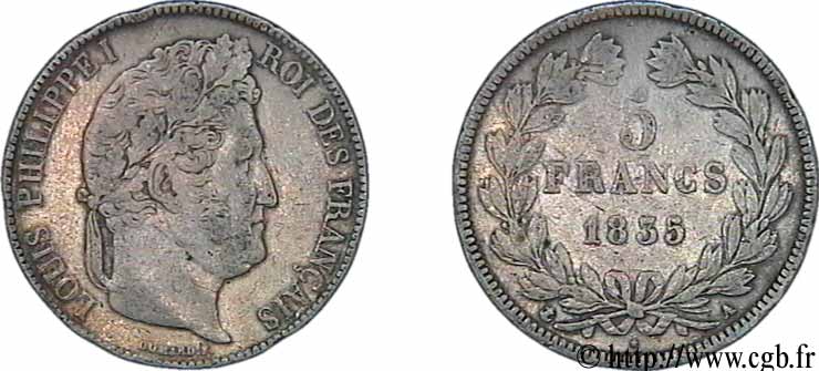 5 francs IIe type Domard 1835 Paris F.324/42 TB25 