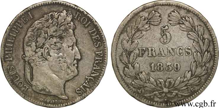 5 francs IIe type Domard 1839 Rouen F.324/76 S25 