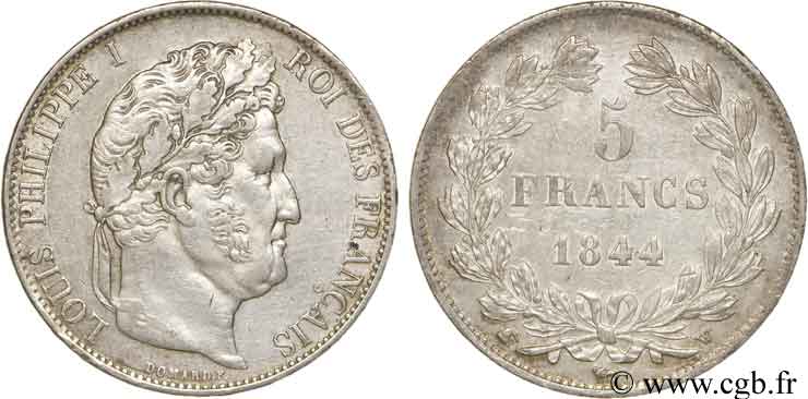 5 francs IIIe type Domard 1844 Lille F.325/5 XF48 