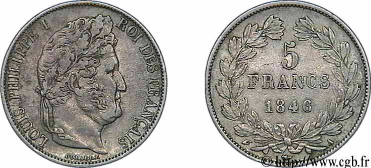 5 francs IIIe type Domard 1846 Paris F.325/10 TTB40 