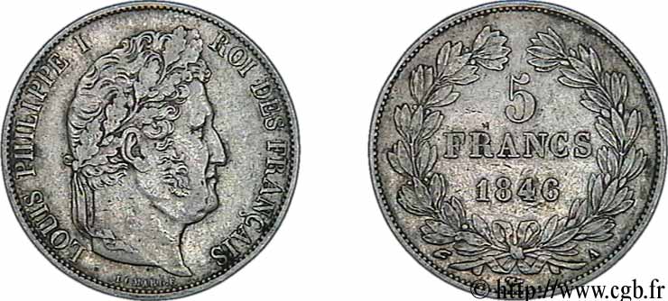 5 francs IIIe type Domard 1846 Paris F.325/10 TTB45 
