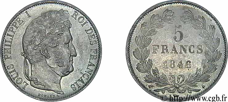 5 francs IIIe type Domard 1846 Paris F.325/10 SUP60 