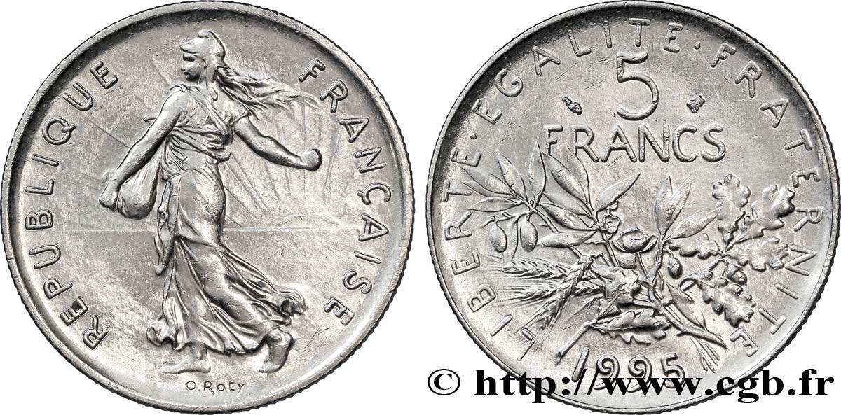 5 francs Semeuse, nickel 1995 Pessac F.341/31 MS62 