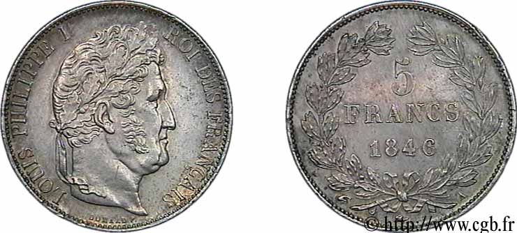 5 francs IIIe type Domard 1846 Paris F.325/10 SUP61 