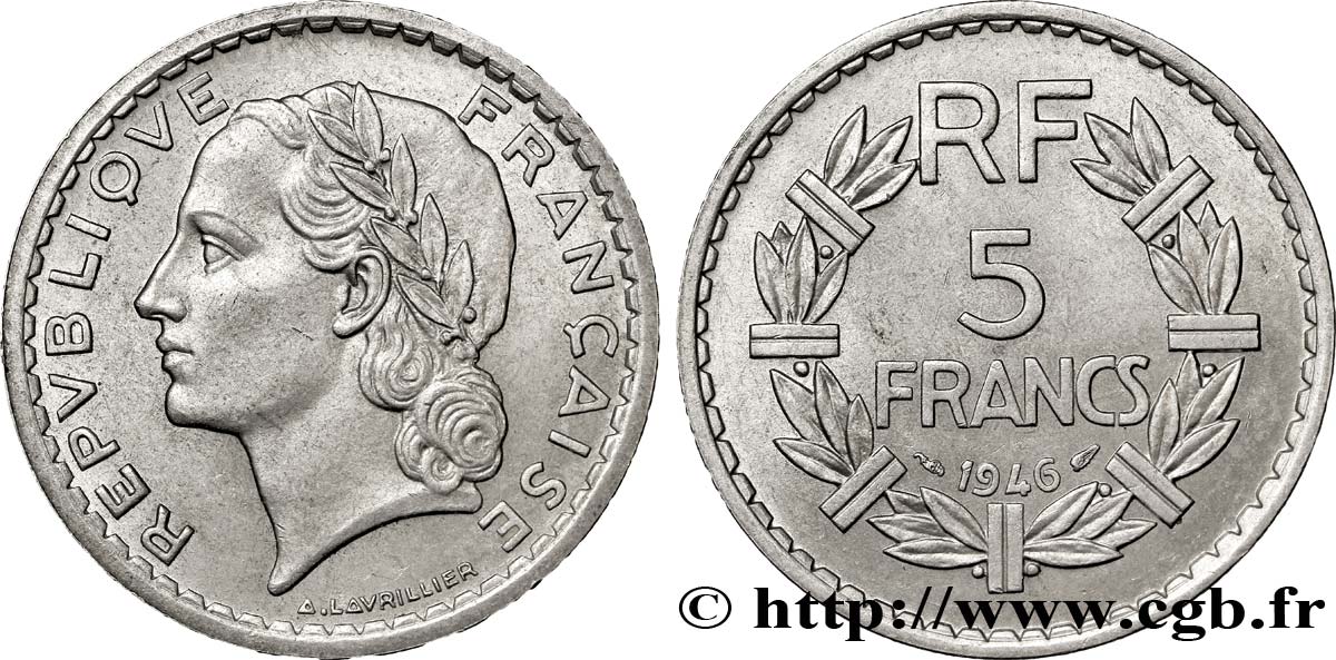 5 francs Lavrillier, aluminium 1946 F.339/6 fmd_068787 Modern coins