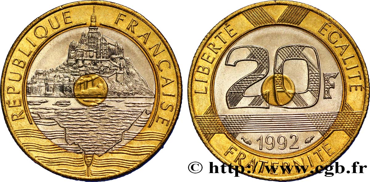 20 francs Mont Saint-Michel 1992 Pessac F.403/2 SUP62 