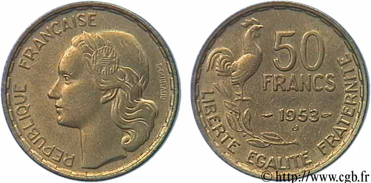 50 francs Guiraud 1953 Beaumont-Le-Roger F.425/11 EBC55 