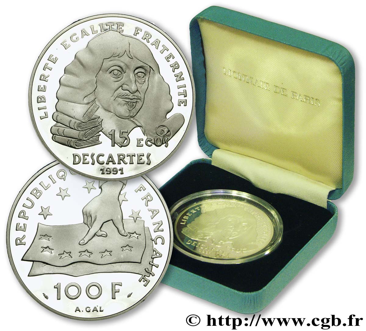 Belle Epreuve 15 écus / 100 francs - Descartes 1991  F.2001 01 ST 