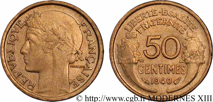 50 centimes Morlon 1940  F.192/17 SUP60 