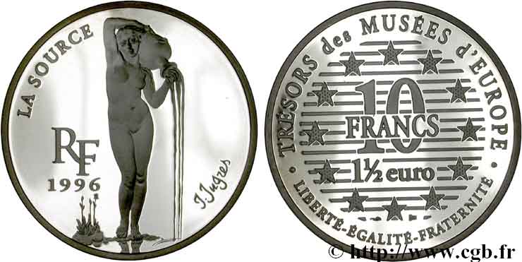 Belle Epreuve 1½ Euro / 10 Francs - La Source d’Ingres 1996  F.1901 1 ST70 