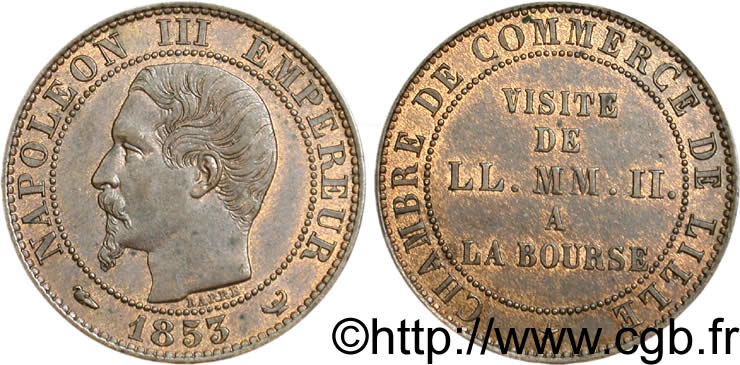 Module cinq centimes, visite impériale à Lille les 23 et 24 septembre 1853 Lille VG.3367  SPL60 
