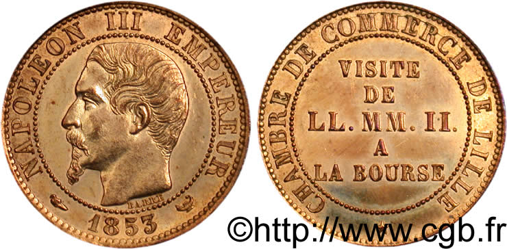 Module cinq centimes, visite impériale à Lille les 23 et 24 septembre 1853 Lille VG.3367  SUP55 