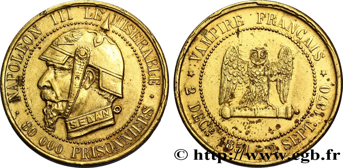 Monnaie satirique Lt 27, module de cinq centimes 1870  Coll.42  EBC58 