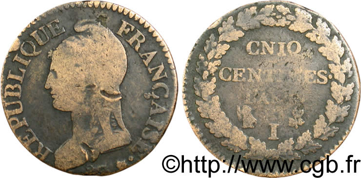 Cinq centimes Dupré, grand module, CNIQ 1797 Limoges F.115/25 B12 