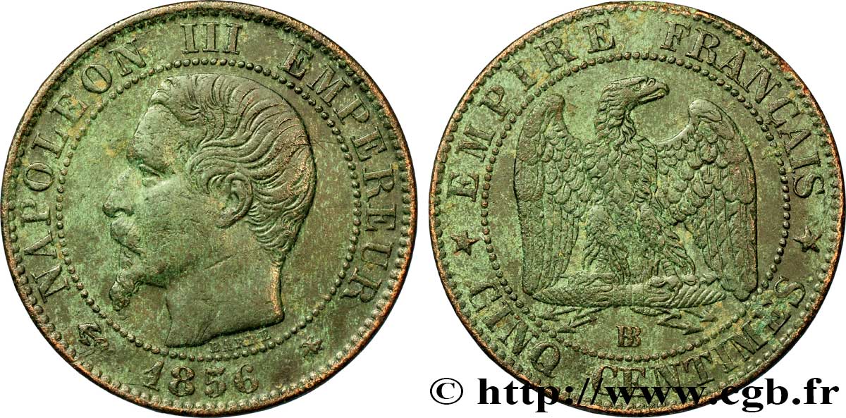 Cinq centimes Napoléon III, tête nue 1856 Strasbourg F.116/32 BB48 